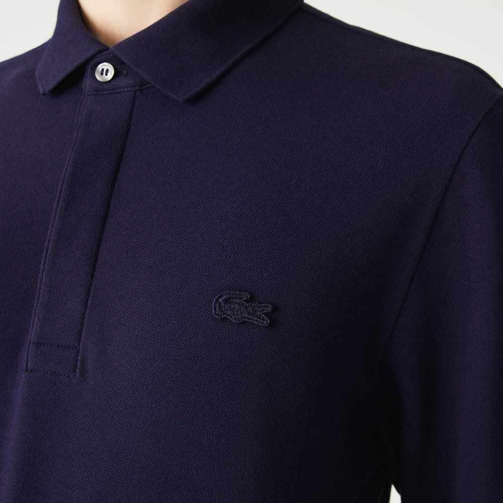 Lacoste Smart Paris long sleeve stretch cotton Azul Marino Azules | 0176-SBTGJ