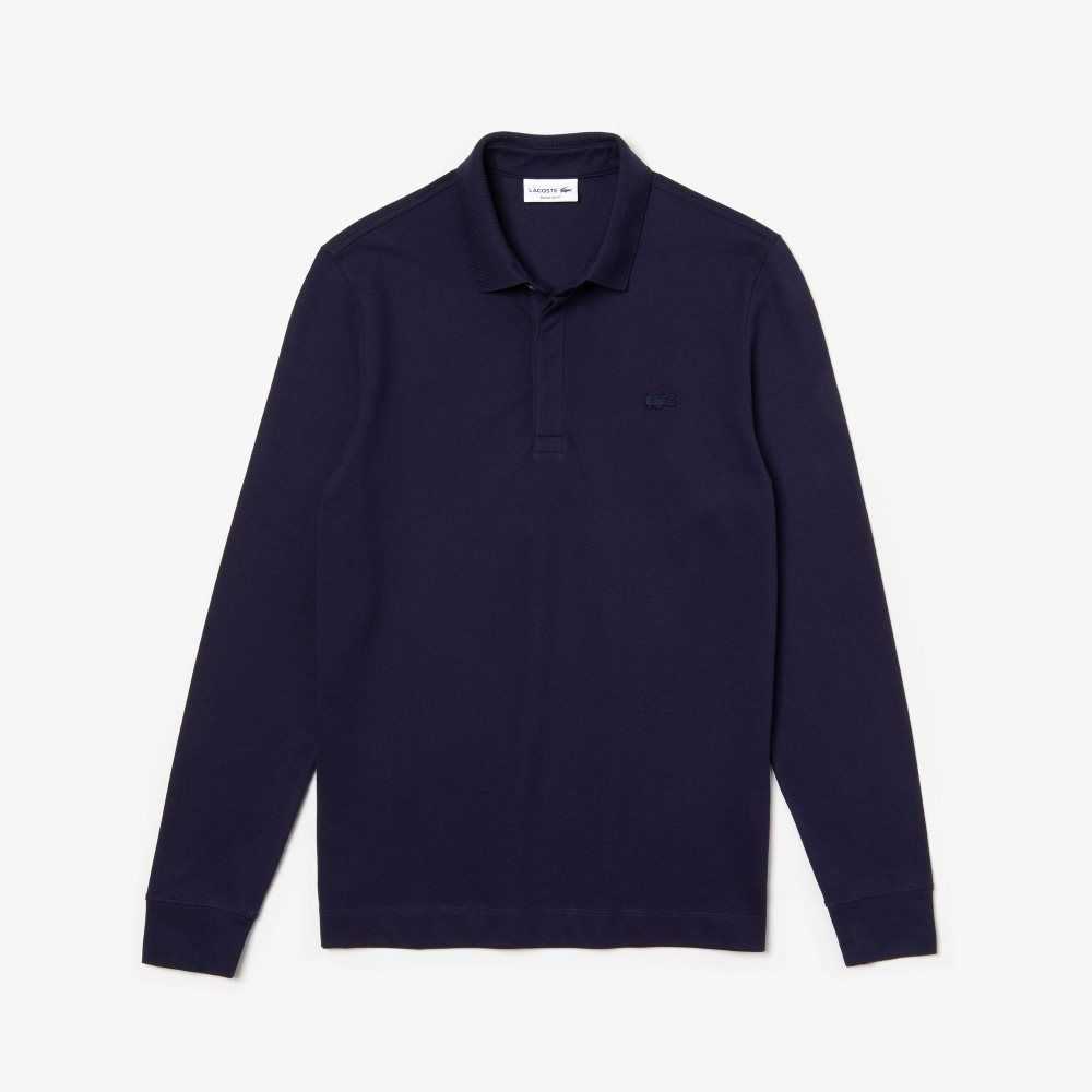 Lacoste Smart Paris long sleeve stretch cotton Azul Marino Azules | 0176-SBTGJ