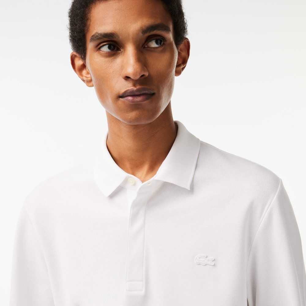 Lacoste Smart Paris long sleeve stretch cotton Blancas | 1645-SEFZO