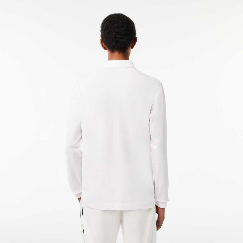 Lacoste Smart Paris long sleeve stretch cotton Blancas | 1645-SEFZO