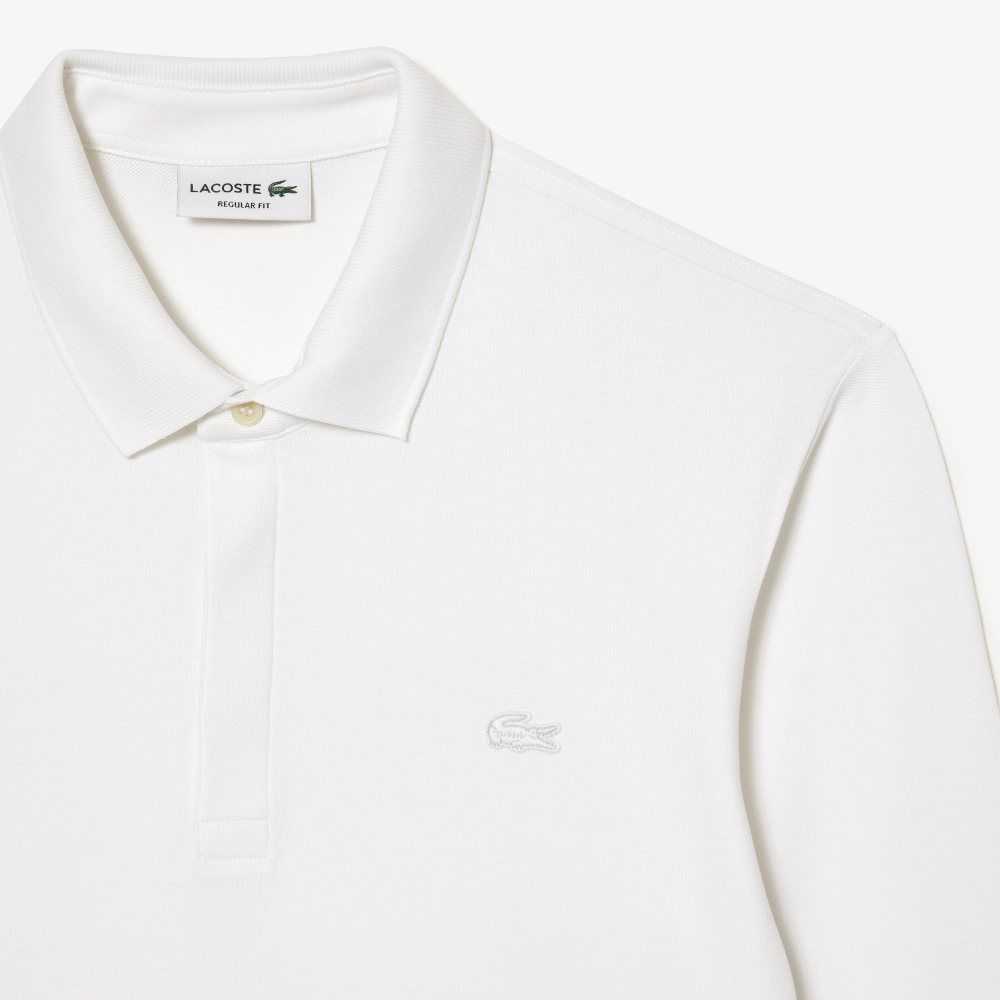 Lacoste Smart Paris long sleeve stretch cotton Blancas | 1645-SEFZO