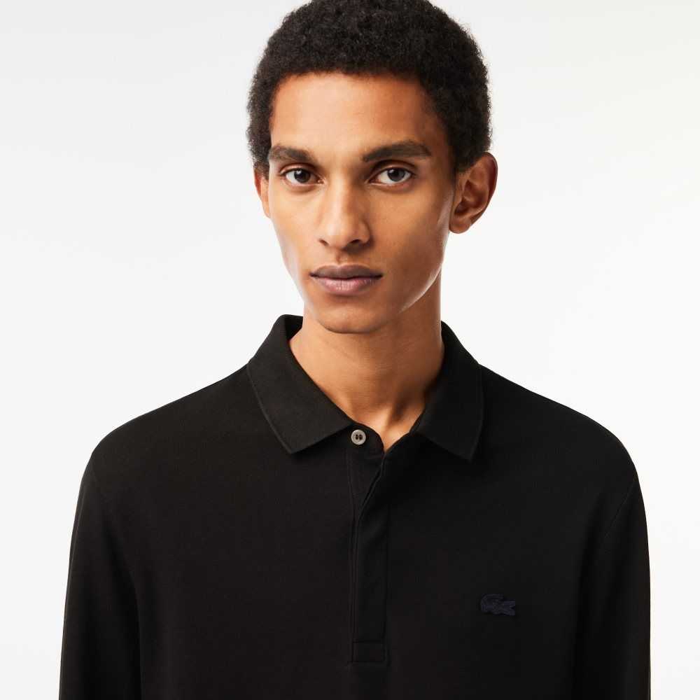 Lacoste Smart Paris long sleeve stretch cotton Negras | 9315-DCSAP