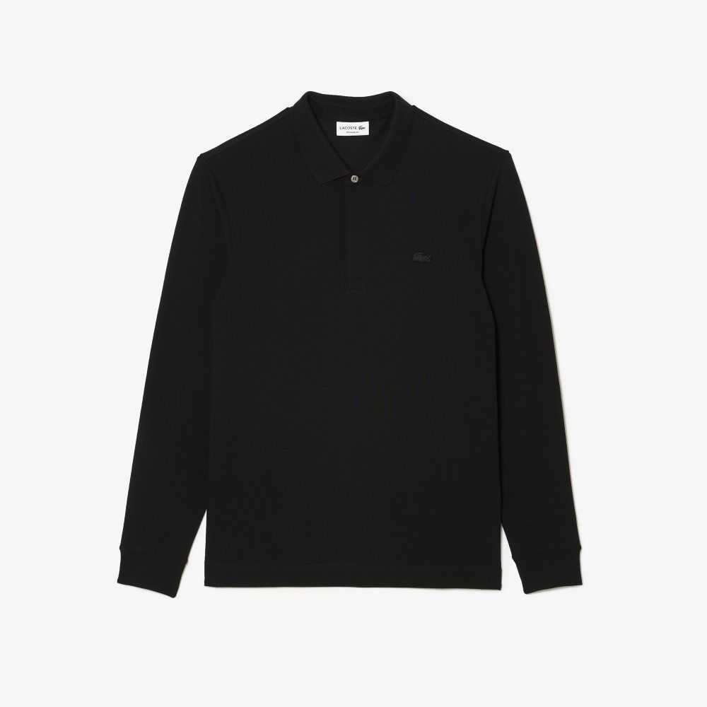 Lacoste Smart Paris long sleeve stretch cotton Negras | 9315-DCSAP