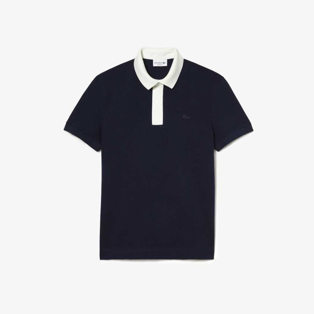 Lacoste Smart Paris with cotton Petit Pique Azul Marino Azules Blancas | 6570-BUWGY