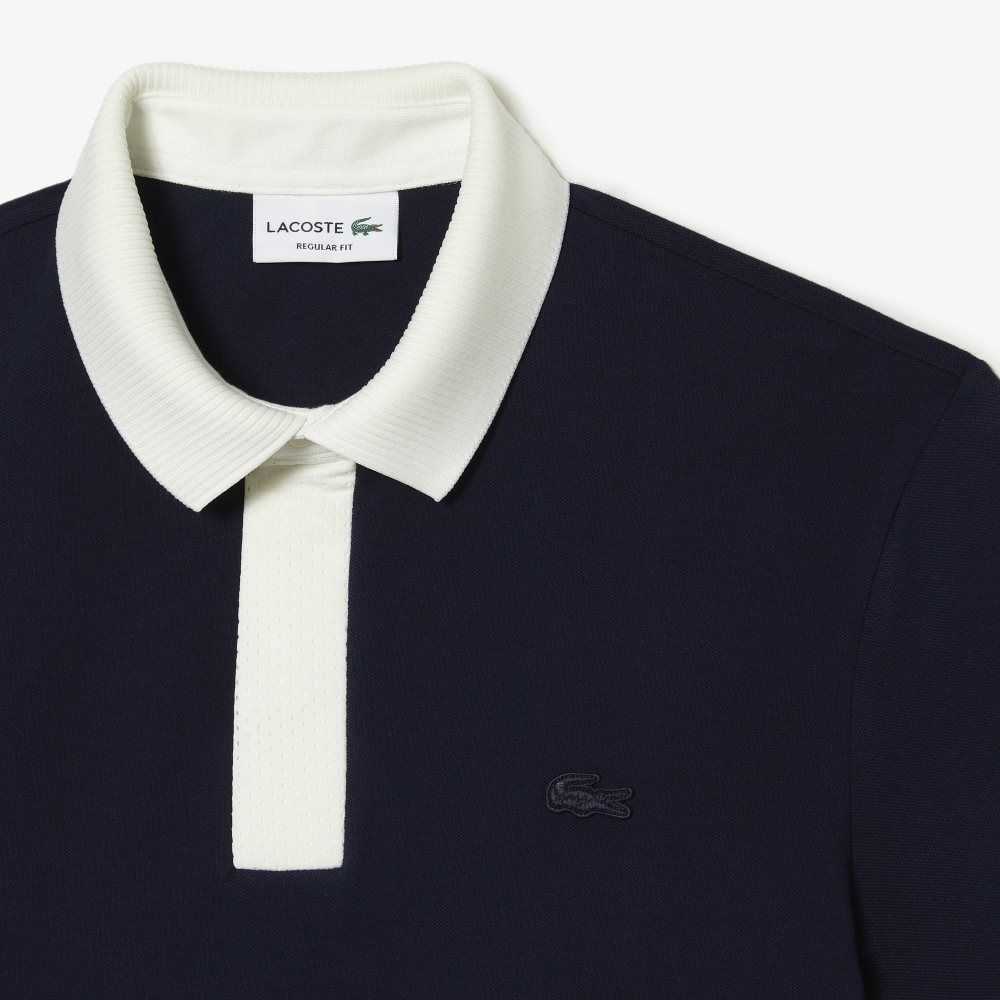 Lacoste Smart Paris with cotton Petit Pique Azul Marino Azules Blancas | 6570-BUWGY