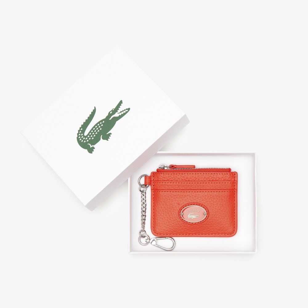 Lacoste Snap Hook Grained Cuero Card Holder Multicolor | 1502-IQTPW