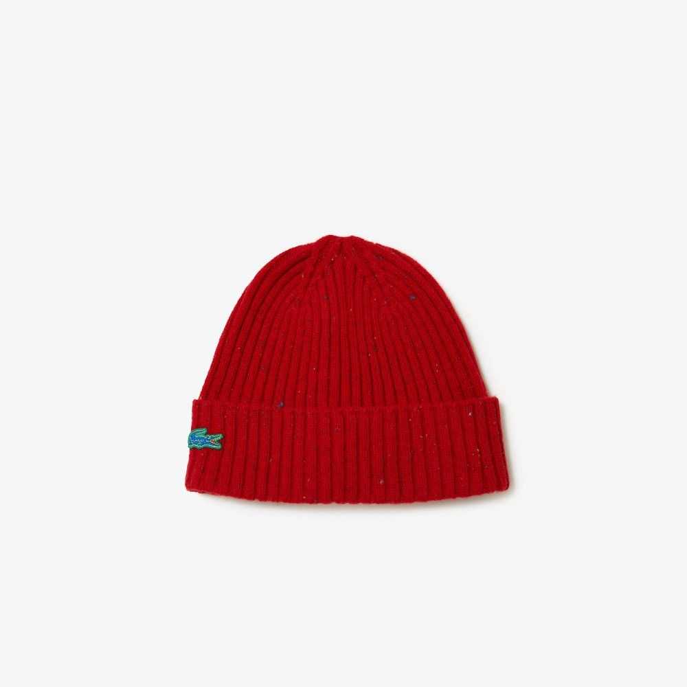 Lacoste Speckled Lana Beanie Rojas | 2314-ATFBK