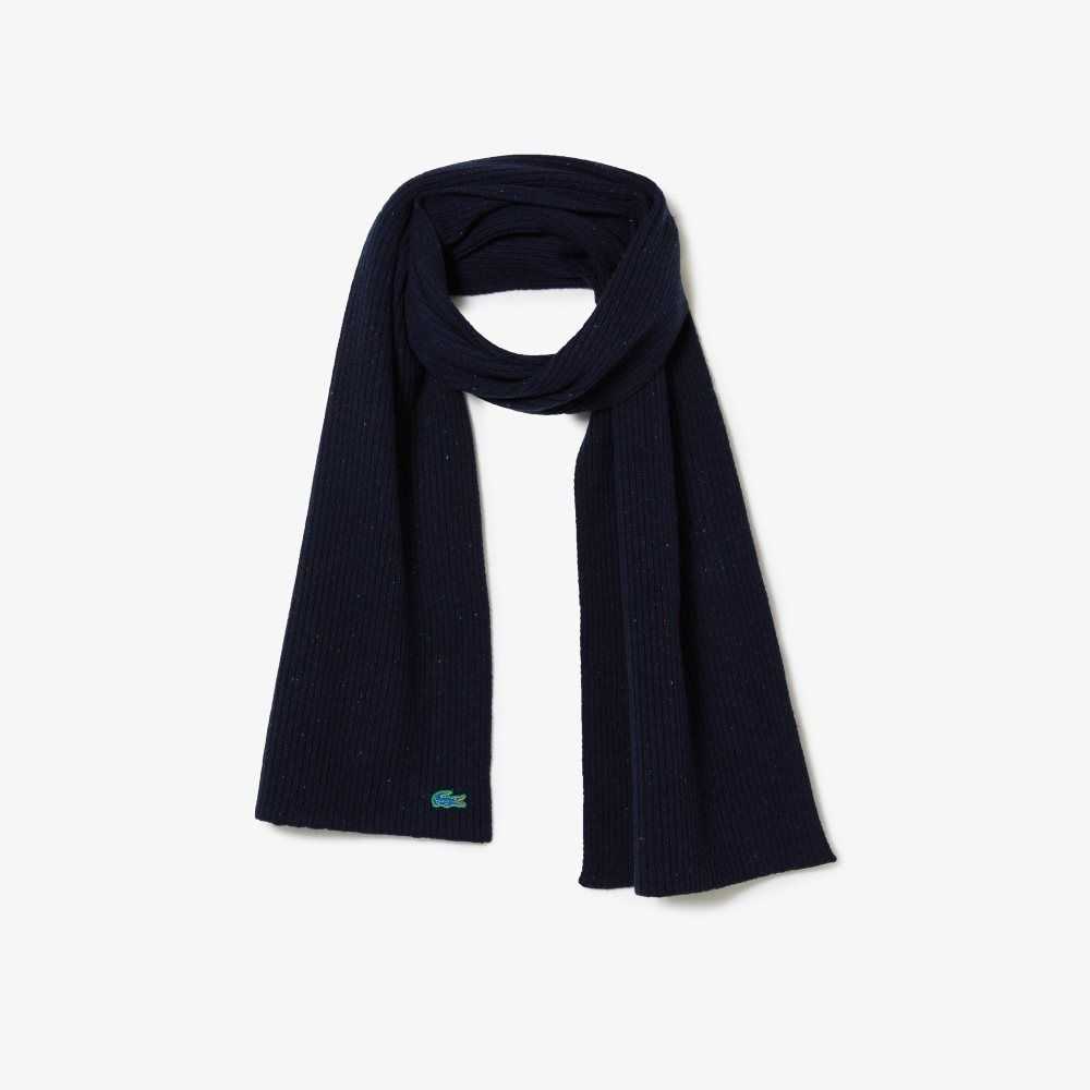 Lacoste Speckled Lana Scarf Azul Marino Azules | 7184-MQPFK