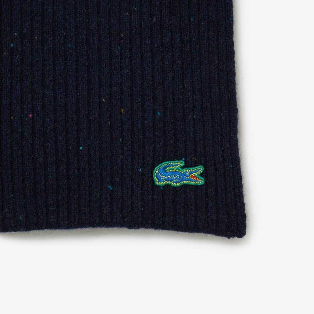 Lacoste Speckled Lana Scarf Azul Marino Azules | 7184-MQPFK