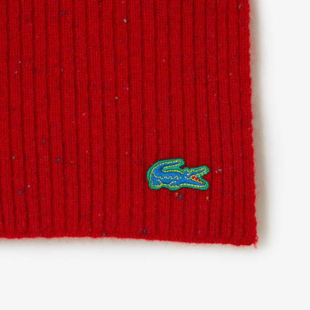 Lacoste Speckled Lana Scarf Rojas | 3517-WJFSD