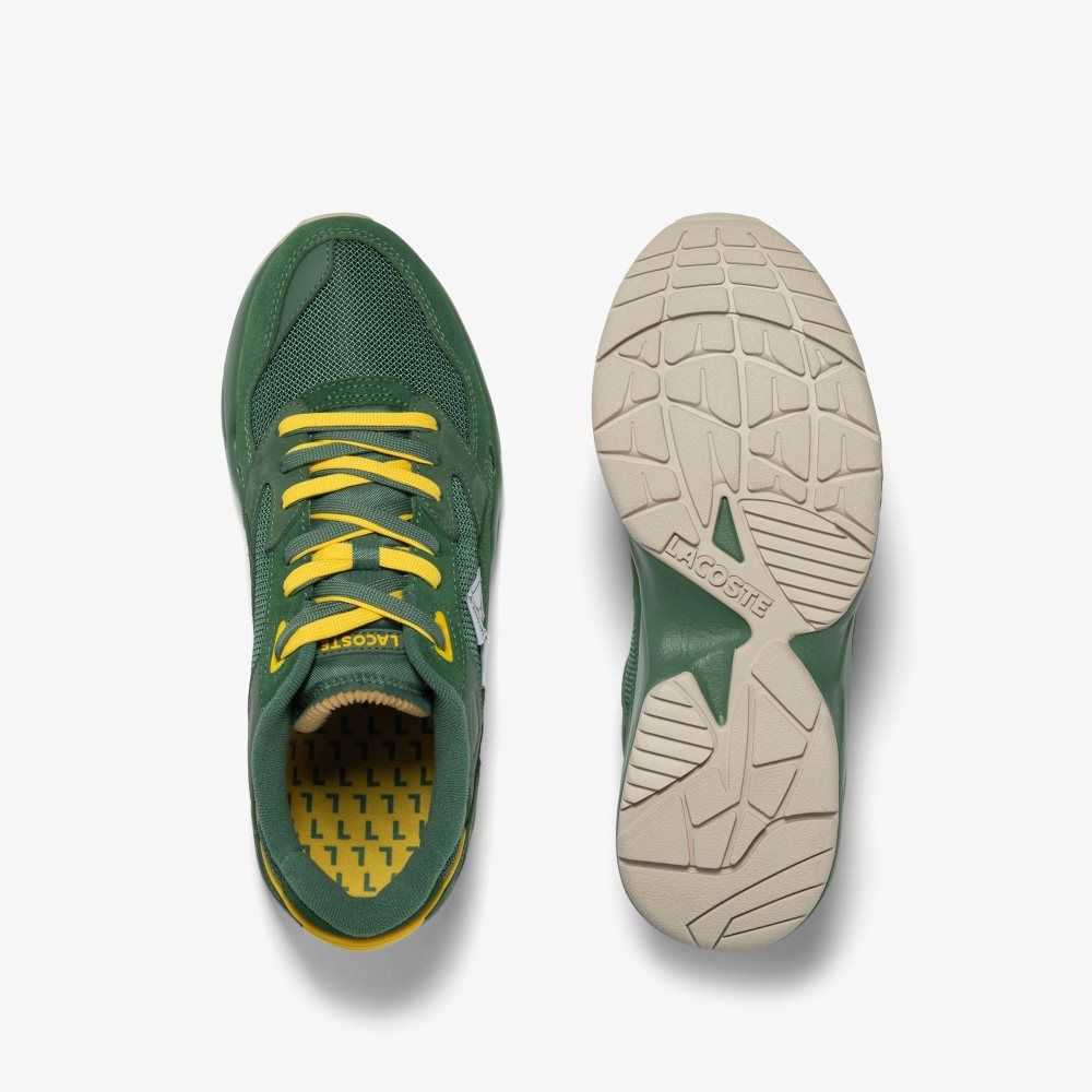 Lacoste Storm 96 Lo Cuero Verde Amarillo | 7043-WOXBT