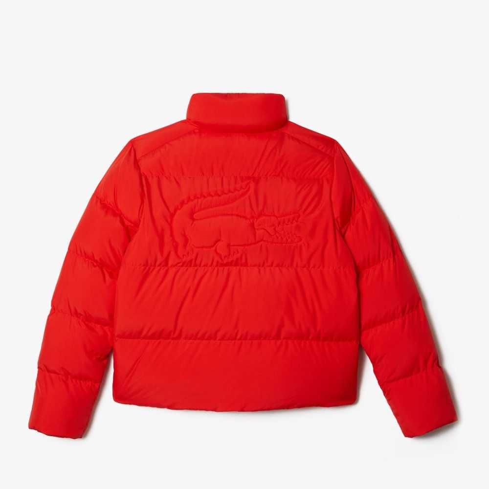 Lacoste Stowable Hood Acolchado Rojas | 9378-CPTEM