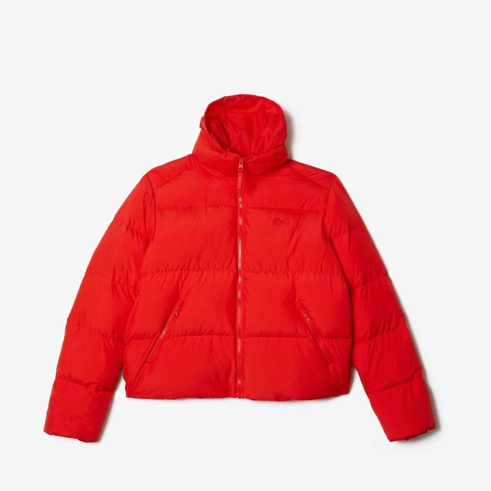 Lacoste Stowable Hood Acolchado Rojas | 9378-CPTEM