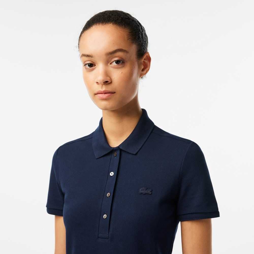 Lacoste Stretch Algodon Pique Polo Azul Marino Azules | 2308-KUDHO