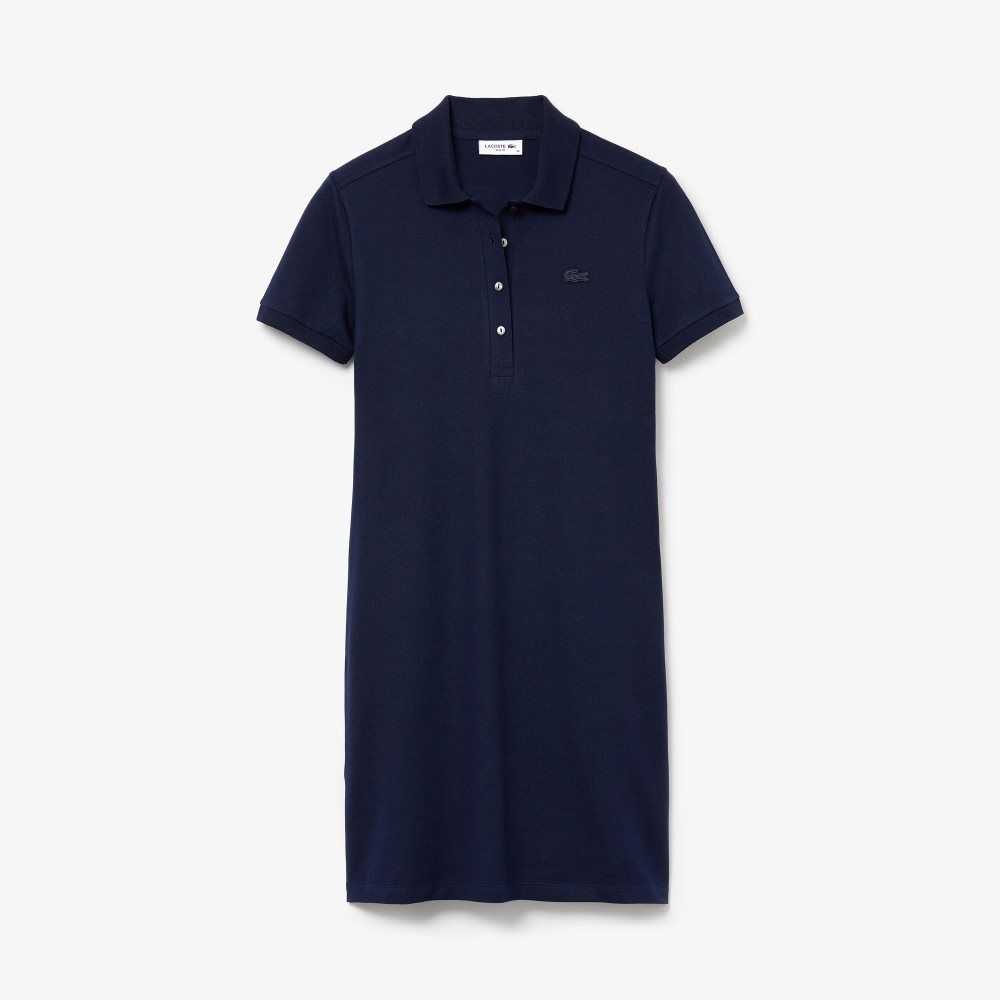 Lacoste Stretch Algodon Pique Polo Azul Marino Azules | 2308-KUDHO