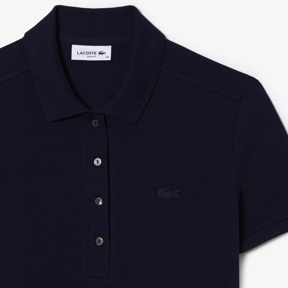 Lacoste Stretch Algodon Pique Polo Azul Marino Azules | 2308-KUDHO