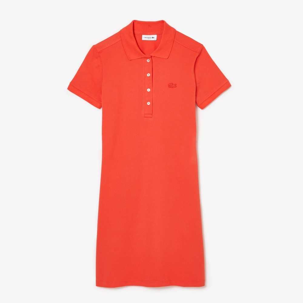 Lacoste Stretch Algodon Pique Polo Naranjas | 4231-ZUYHB