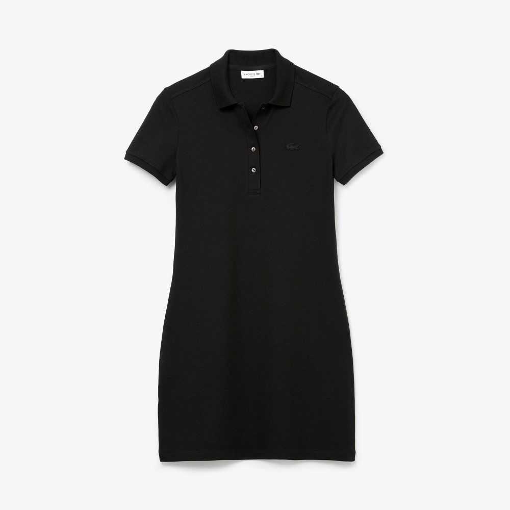 Lacoste Stretch Algodon Pique Polo Negras | 1580-HEWML