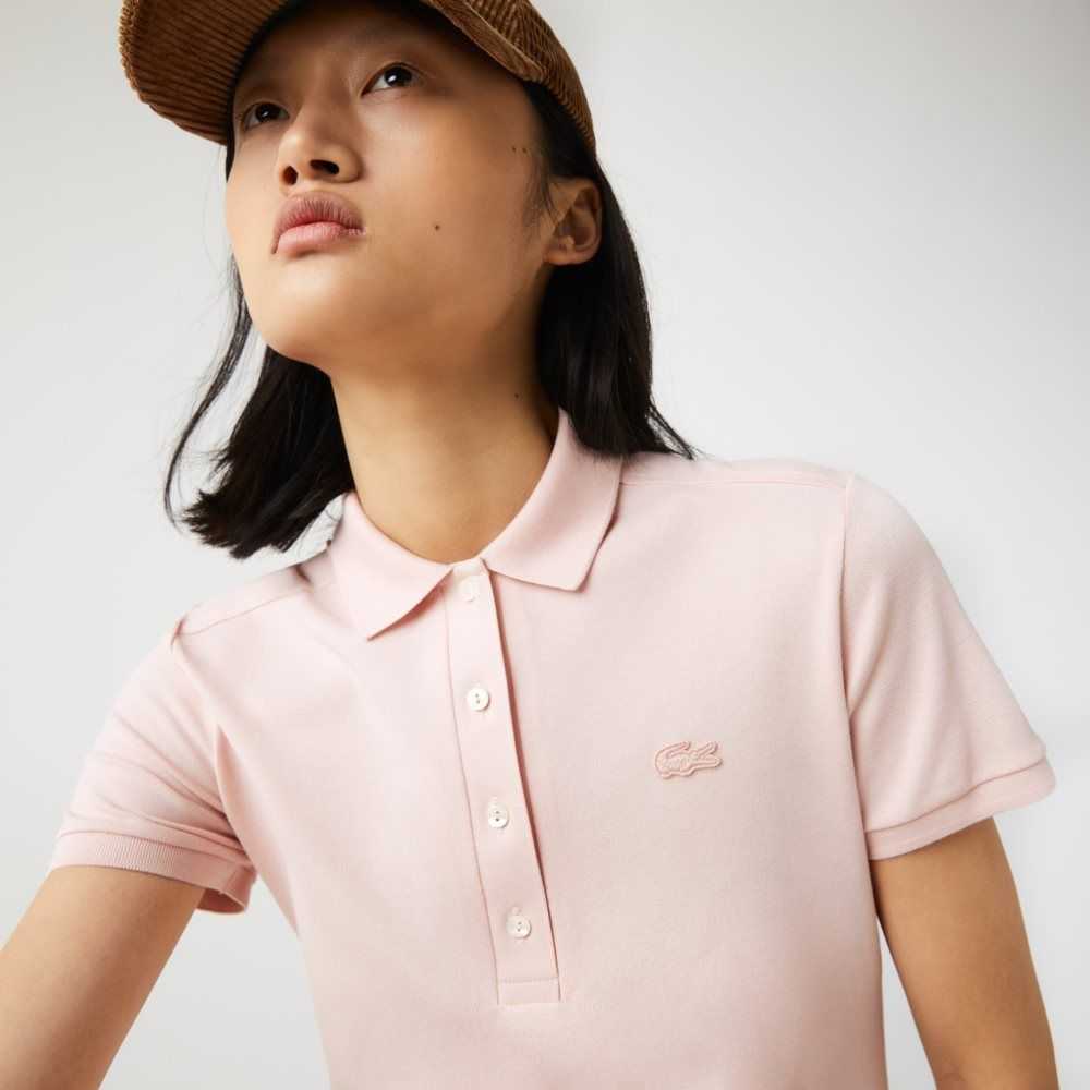 Lacoste Stretch Algodon Pique Polo Rosas Claro | 4235-INKRV