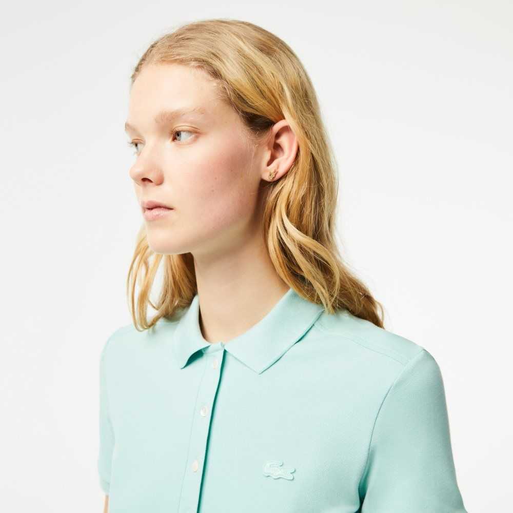 Lacoste Stretch Algodon Pique Polo Verde Menta | 2470-LXANM