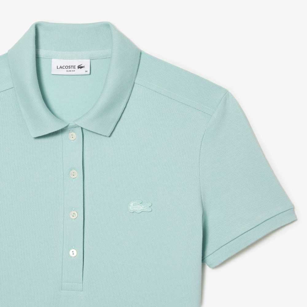 Lacoste Stretch Algodon Pique Polo Verde Menta | 2470-LXANM