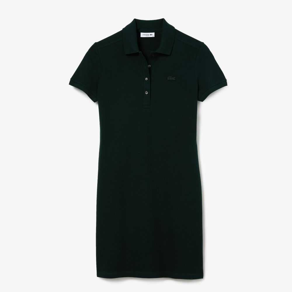 Lacoste Stretch Algodon Pique Polo Verde | 7235-GXWYF