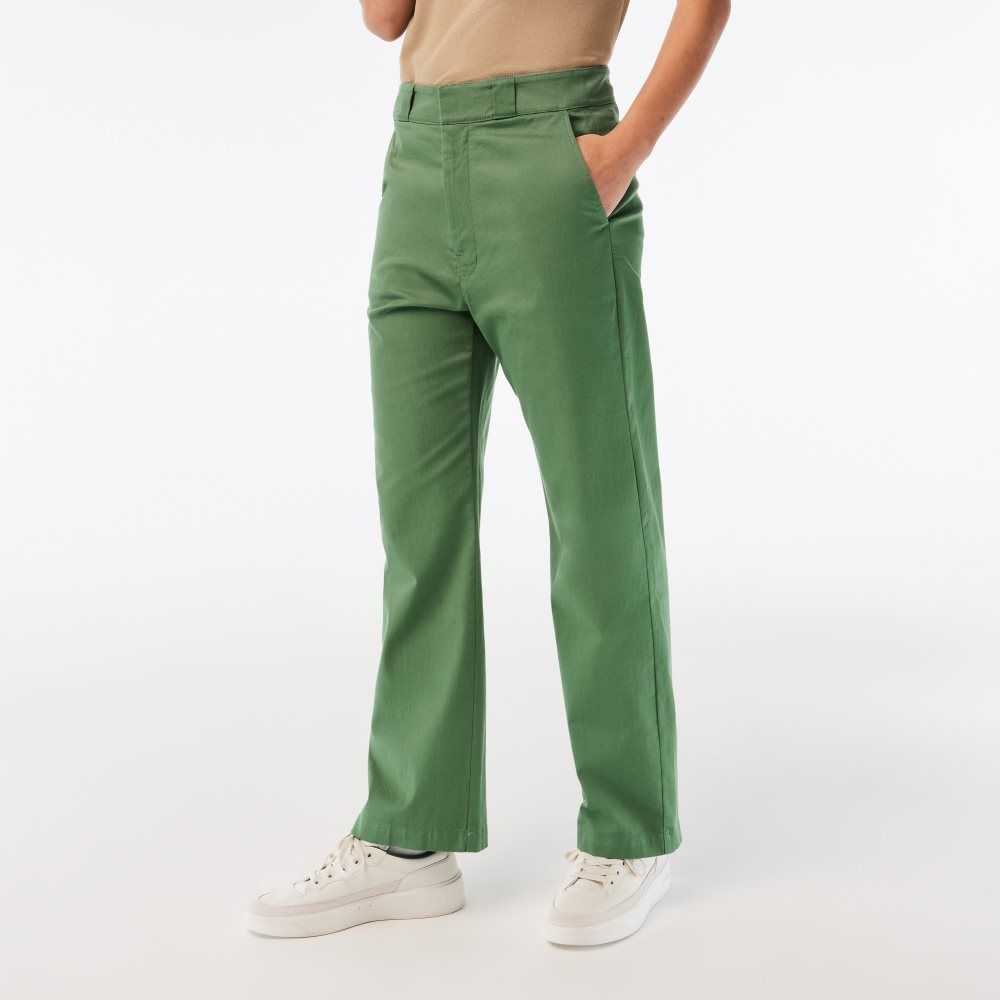 Lacoste Stretch Gabardine Kaki Verde | 5361-HTADZ