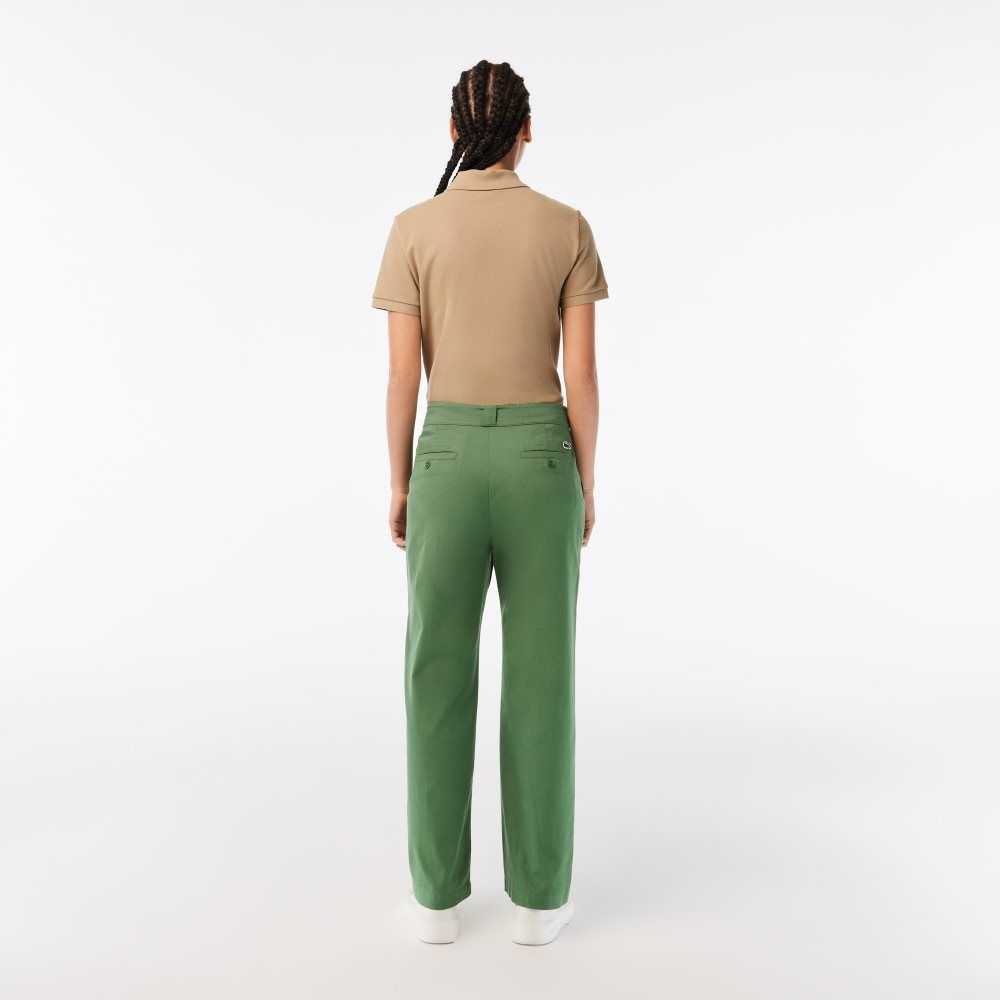 Lacoste Stretch Gabardine Kaki Verde | 5361-HTADZ