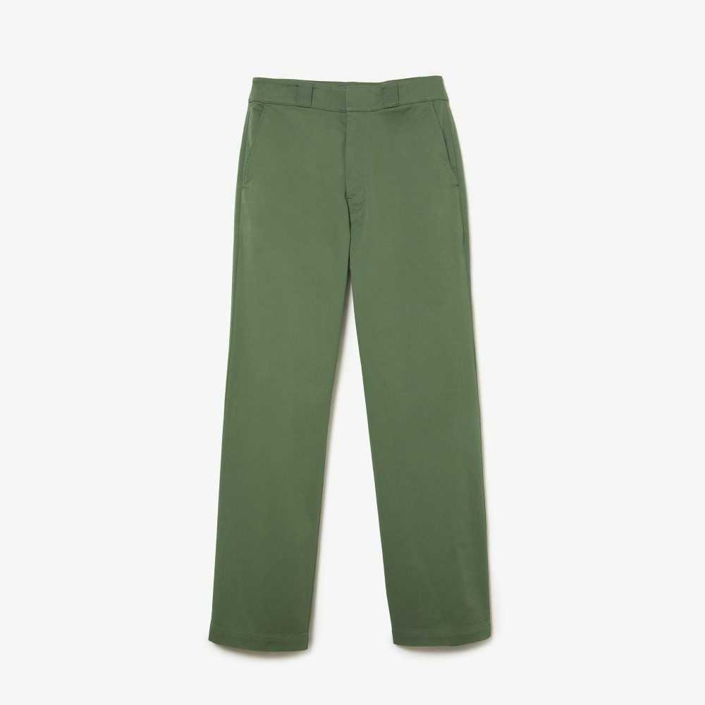 Lacoste Stretch Gabardine Kaki Verde | 5361-HTADZ