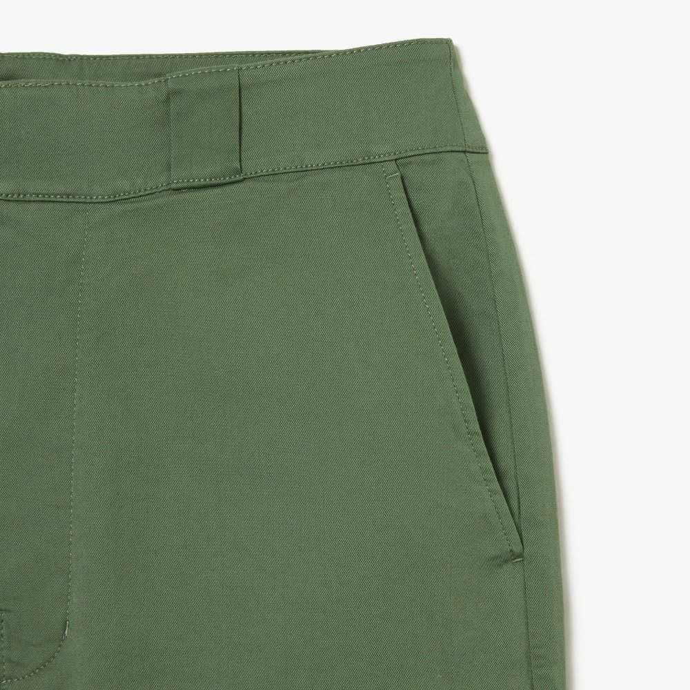 Lacoste Stretch Gabardine Kaki Verde | 5361-HTADZ