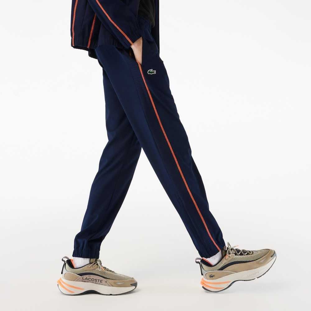 Lacoste Tenis High-Neck Jogger Set Azul Marino Azules Naranjas | 1570-GXAMH