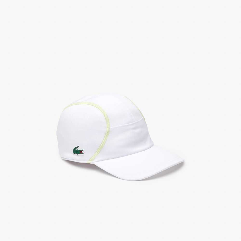 Lacoste Tenis Mesh Panel Blancas Amarillo | 6471-XIQFK