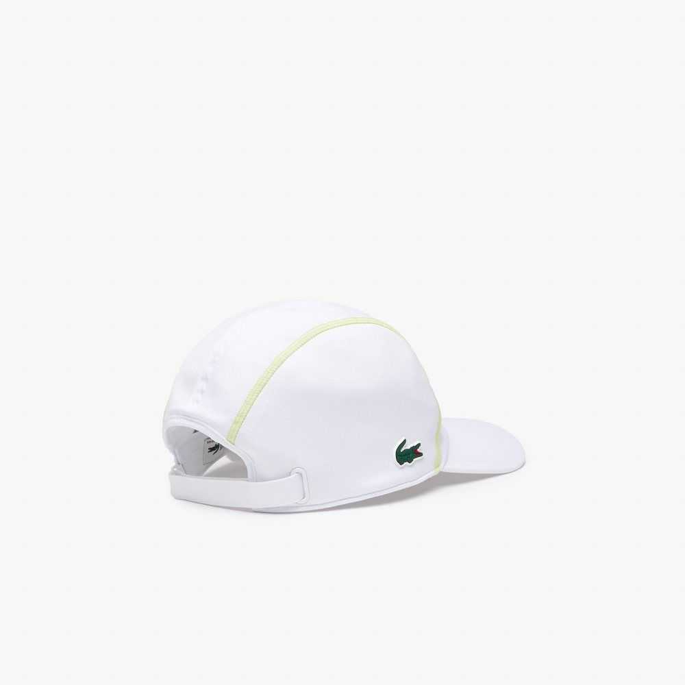 Lacoste Tenis Mesh Panel Blancas Amarillo | 6471-XIQFK