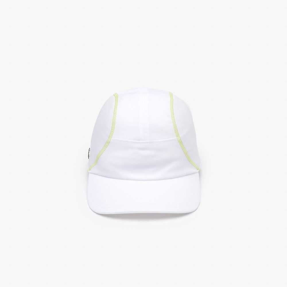 Lacoste Tenis Mesh Panel Blancas Amarillo | 6471-XIQFK