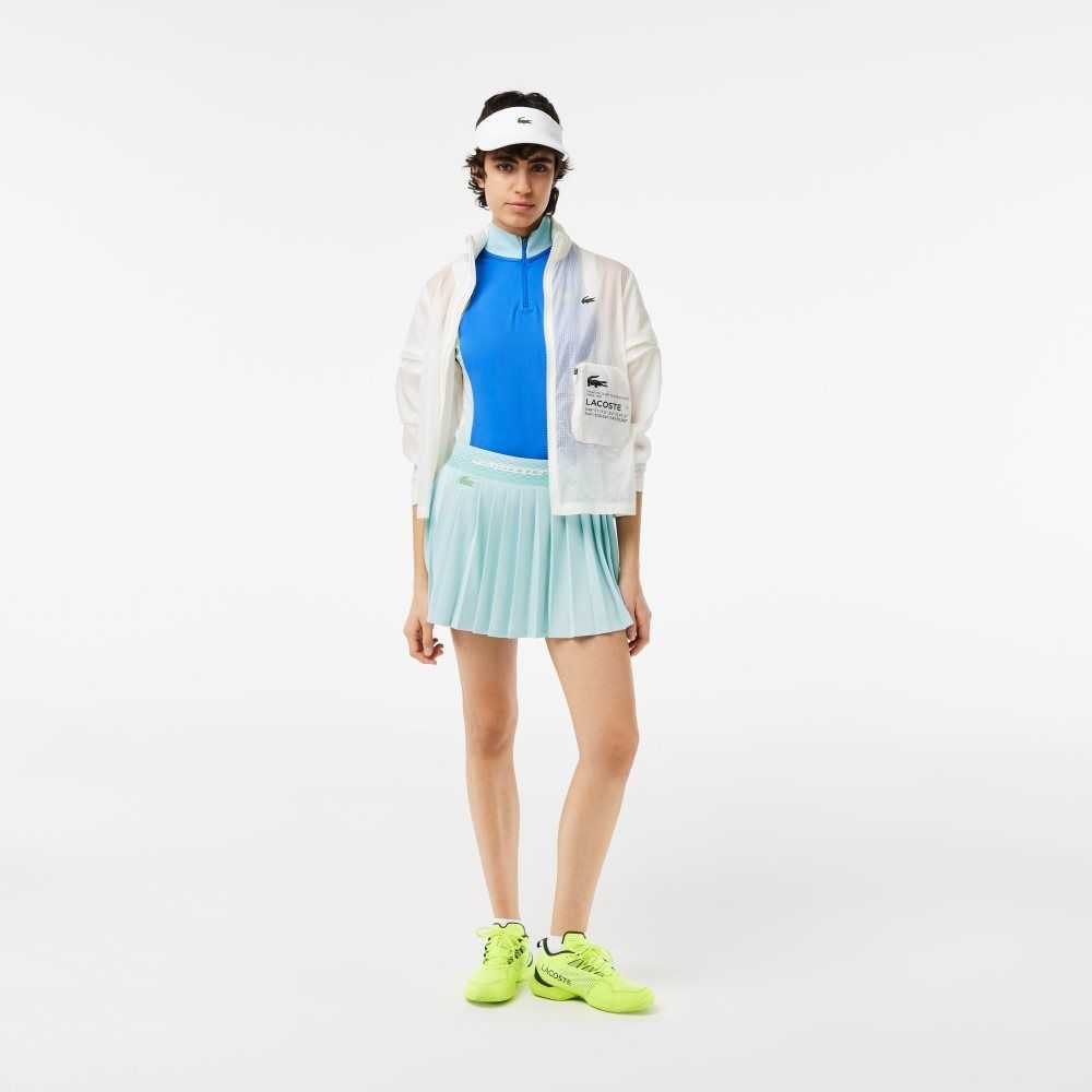 Lacoste Tenis Plisado Skirts with Built-in Verde Claro Amarillo | 9842-GOLFV