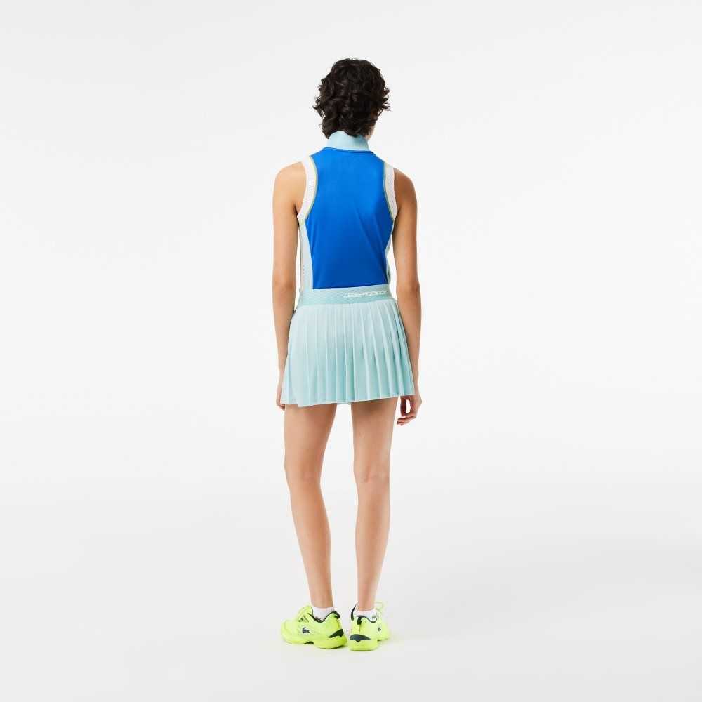 Lacoste Tenis Plisado Skirts with Built-in Verde Claro Amarillo | 9842-GOLFV