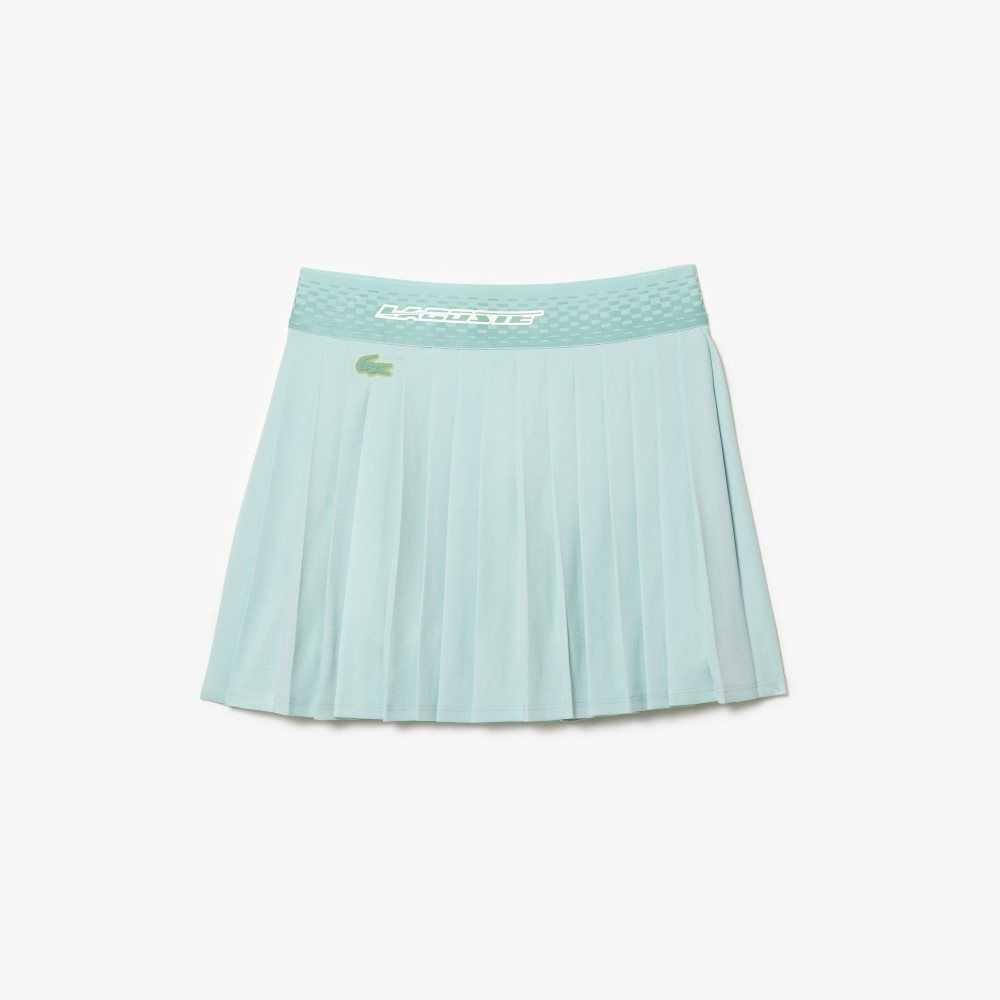 Lacoste Tenis Plisado Skirts with Built-in Verde Claro Amarillo | 9842-GOLFV