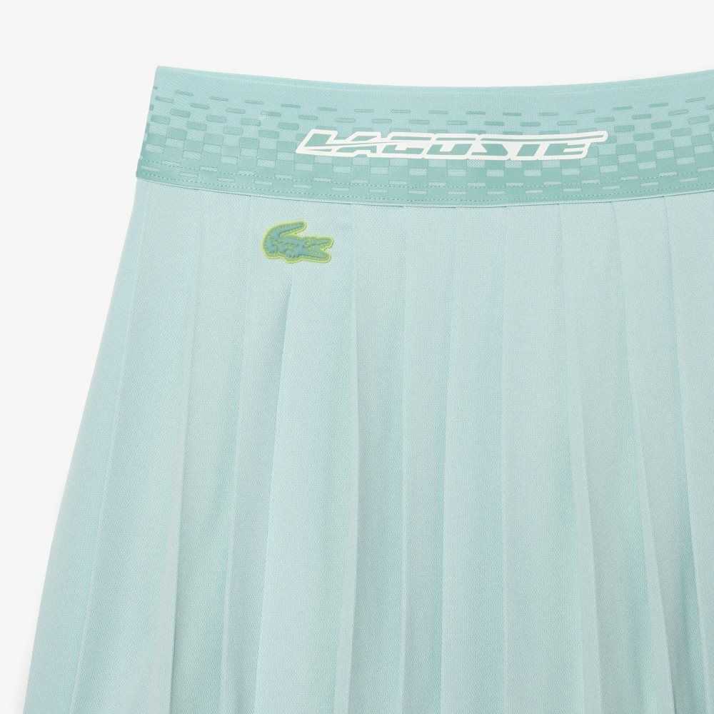 Lacoste Tenis Plisado Skirts with Built-in Verde Claro Amarillo | 9842-GOLFV