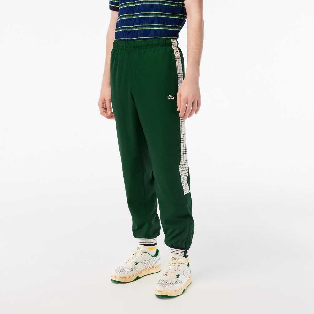 Lacoste Tenis Print Pista Pants Verde Blancas | 2690-GLIXU