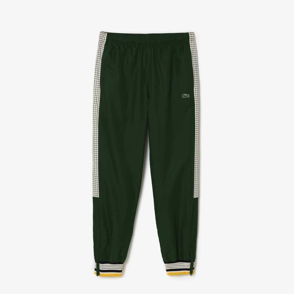 Lacoste Tenis Print Pista Pants Verde Blancas | 2690-GLIXU