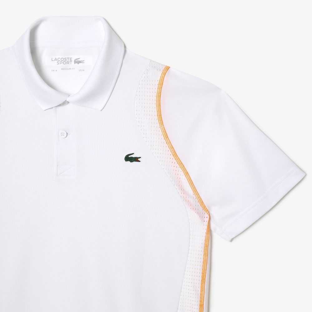 Lacoste Tenis Recycled Polyester Blancas Naranjas | 9370-TRYWD