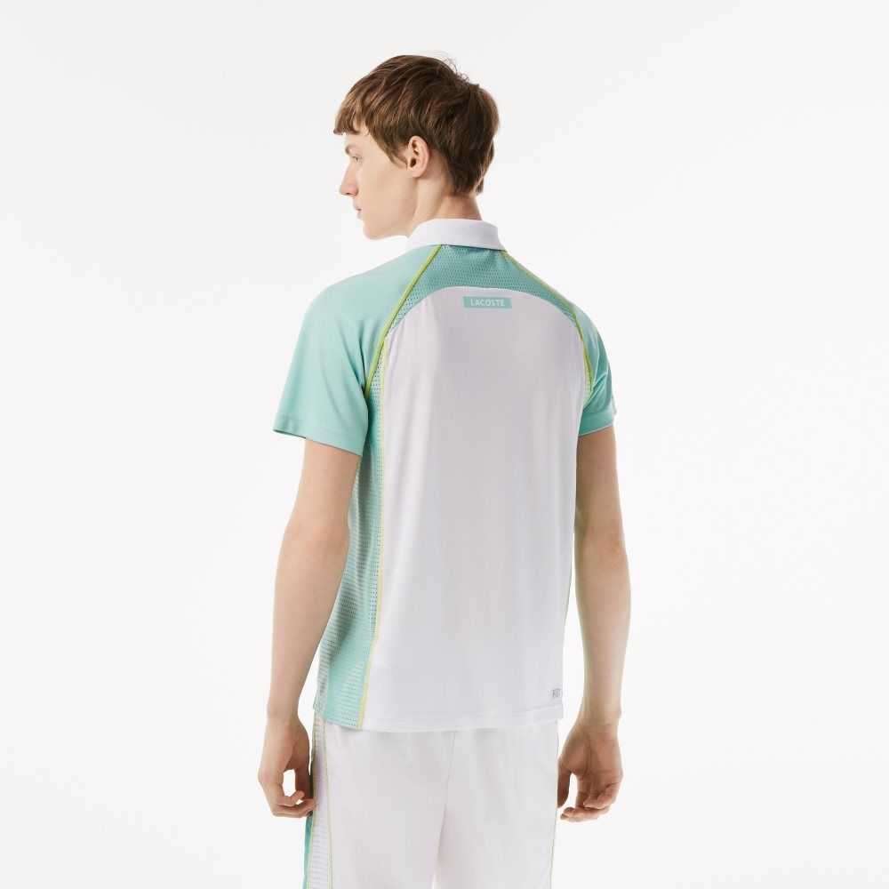 Lacoste Tenis Recycled Polyester with Ultra-Dry Tecnologia Blancas Verde Claro Amarillo | 7129-TJXFG