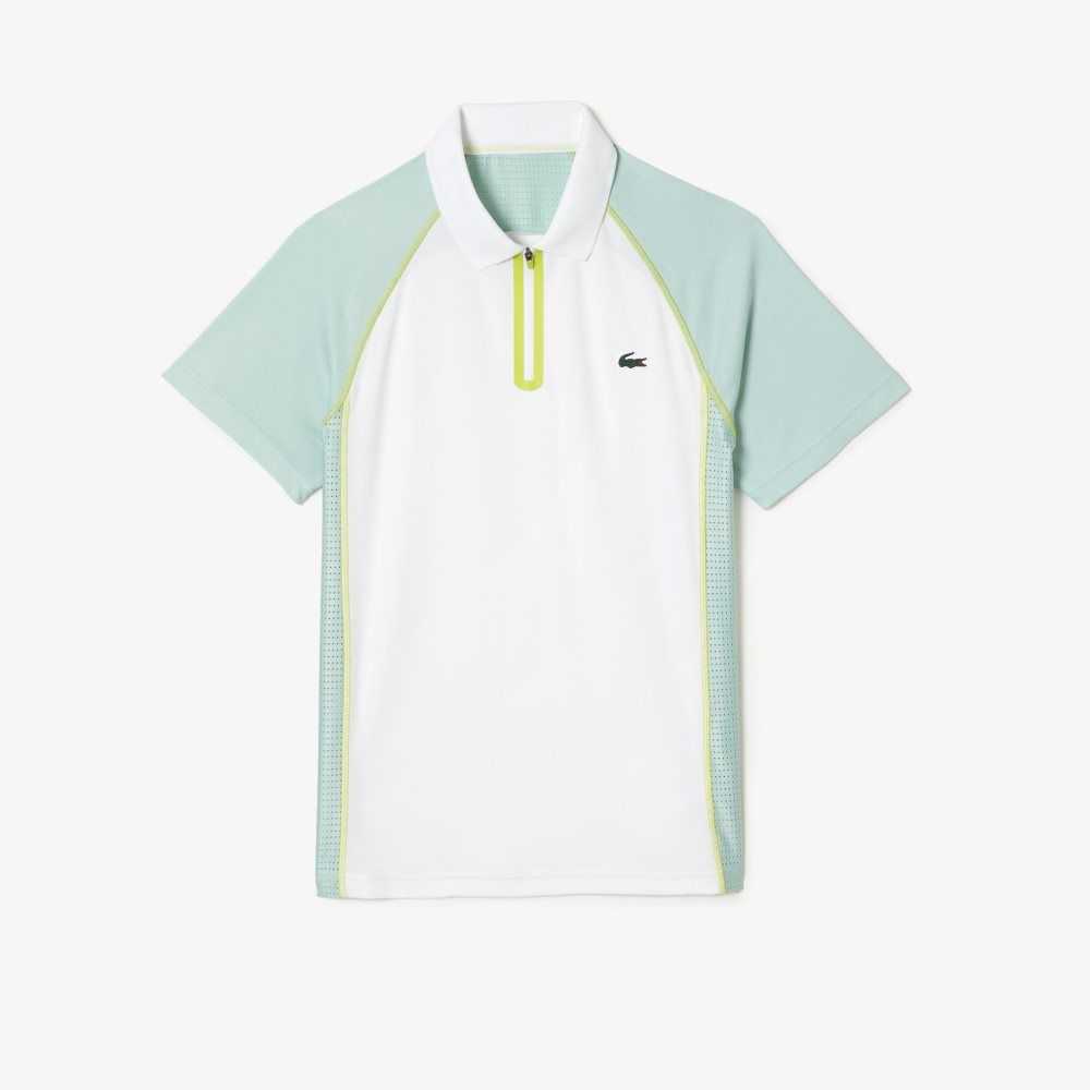 Lacoste Tenis Recycled Polyester with Ultra-Dry Tecnologia Blancas Verde Claro Amarillo | 7129-TJXFG