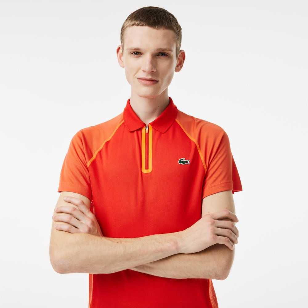 Lacoste Tenis Recycled Polyester with Ultra-Dry Tecnologia Rojas Naranjas | 8305-JFQMI