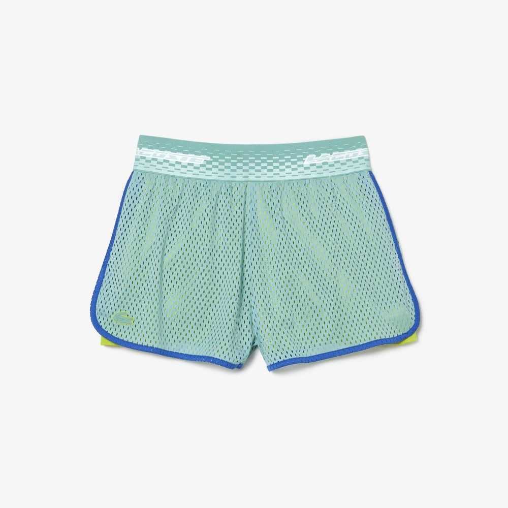 Lacoste Tenis Shorts with Built-in Undershorts Verde Menta | 4391-WLNMX