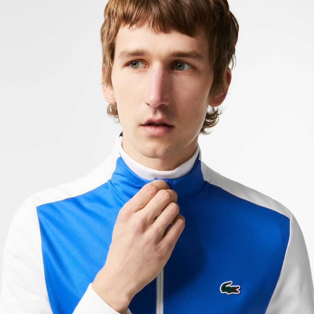 Lacoste Tenis Zipped Ripstop Sweatshirt Azules Blancas Azules | 9312-GIQPA