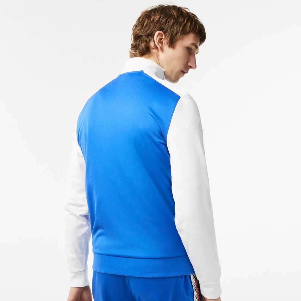 Lacoste Tenis Zipped Ripstop Sweatshirt Azules Blancas Azules | 9312-GIQPA