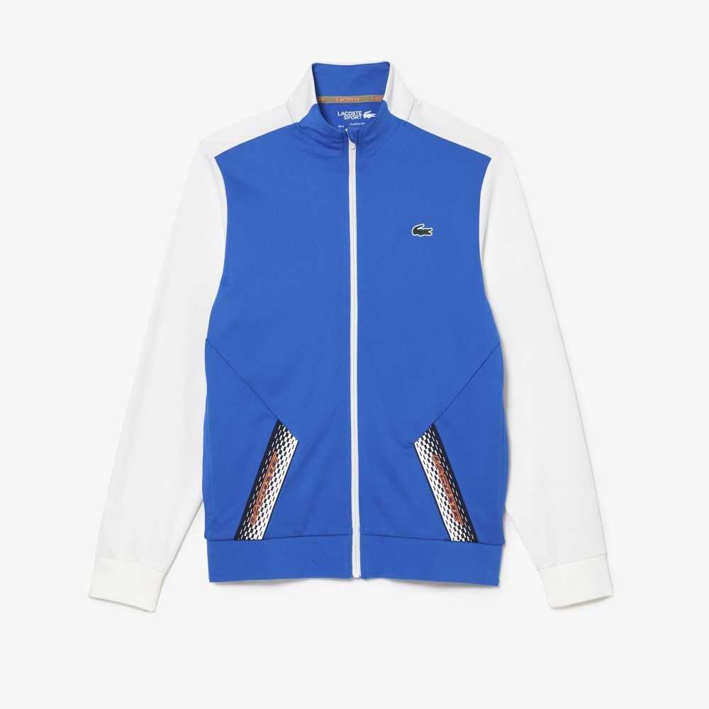 Lacoste Tenis Zipped Ripstop Sweatshirt Azules Blancas Azules | 9312-GIQPA