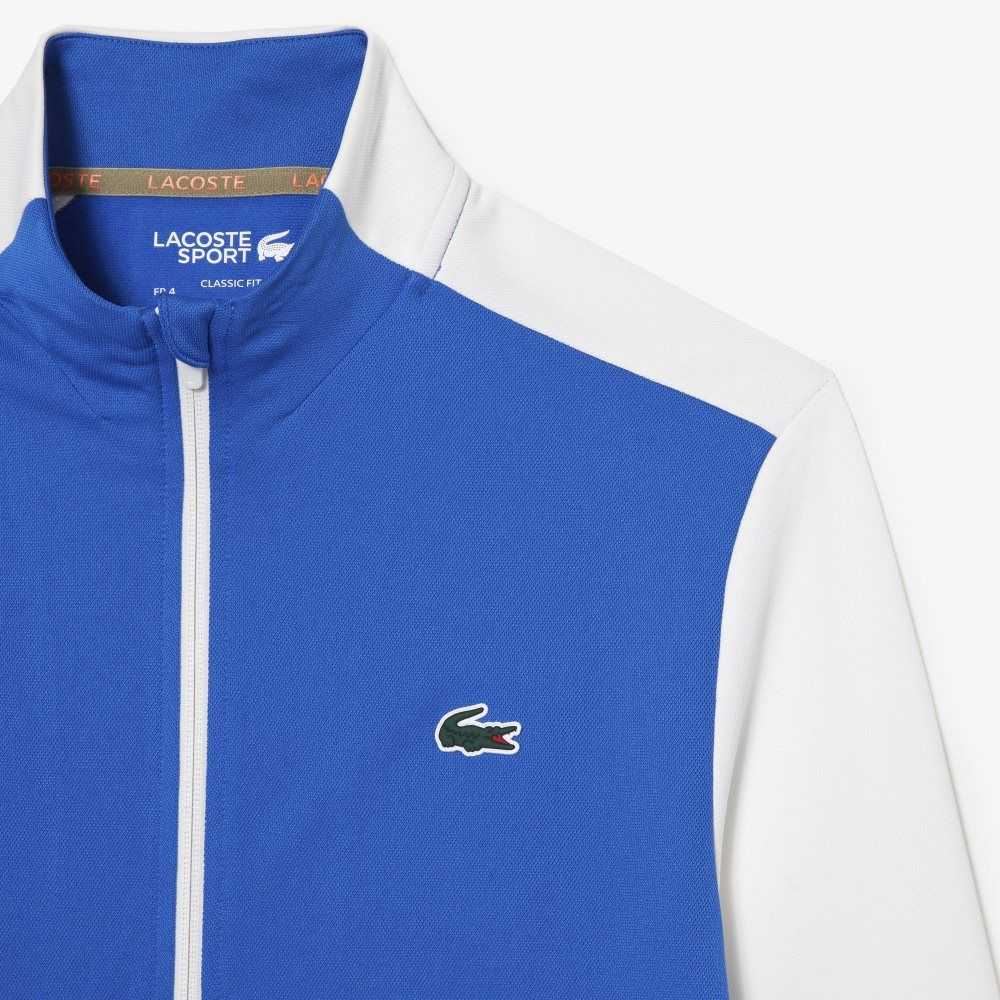 Lacoste Tenis Zipped Ripstop Sweatshirt Azules Blancas Azules | 9312-GIQPA