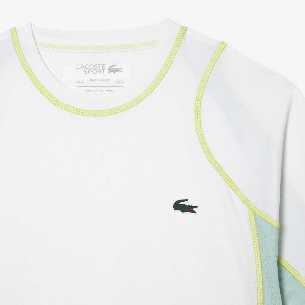 Lacoste Tenis in Tear Resistant Pique Blancas Verde Claro Amarillo | 0862-BIURS